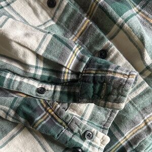Retro like, 90’s Forest and Cream Plaid Shirt
